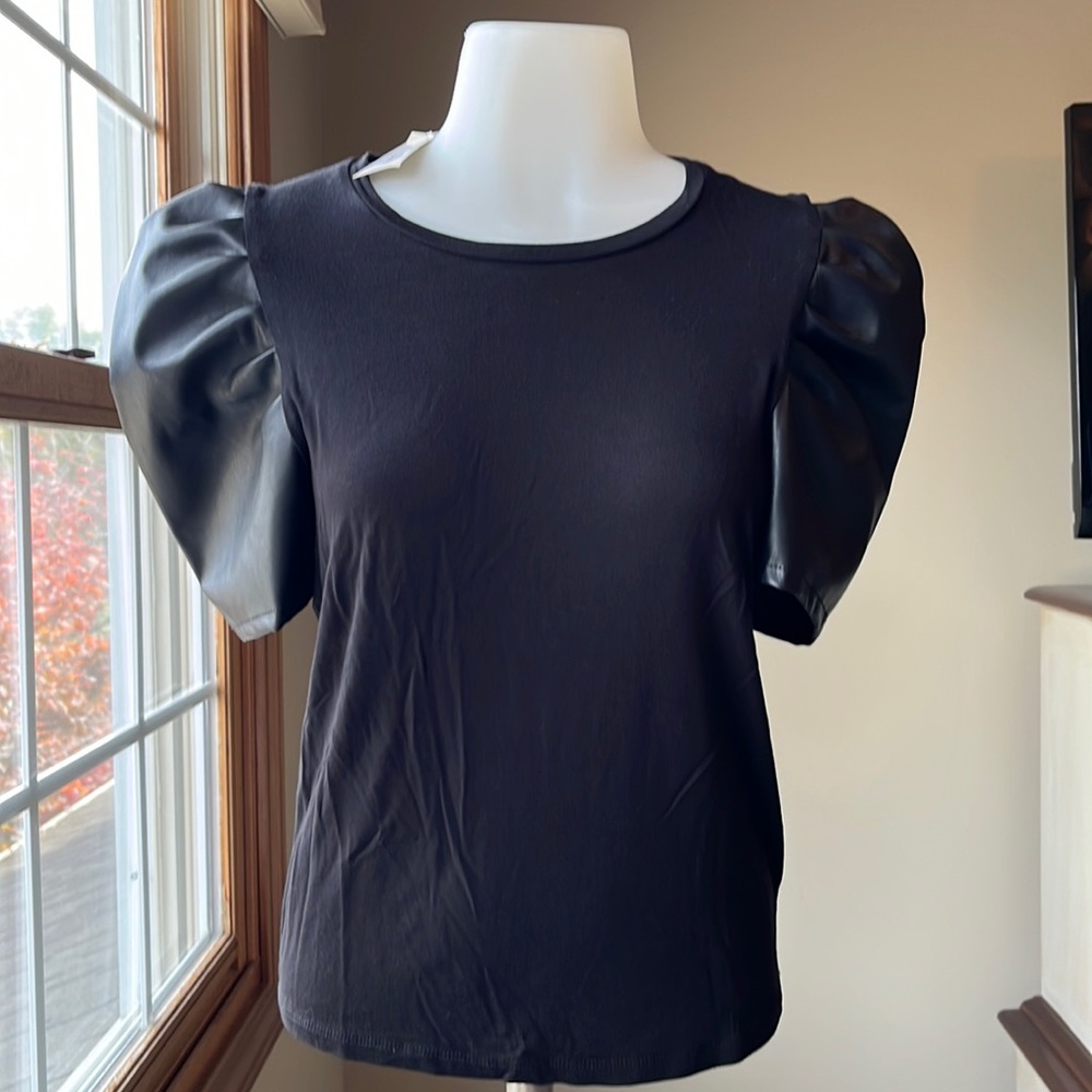 Leather Puff Sleeve